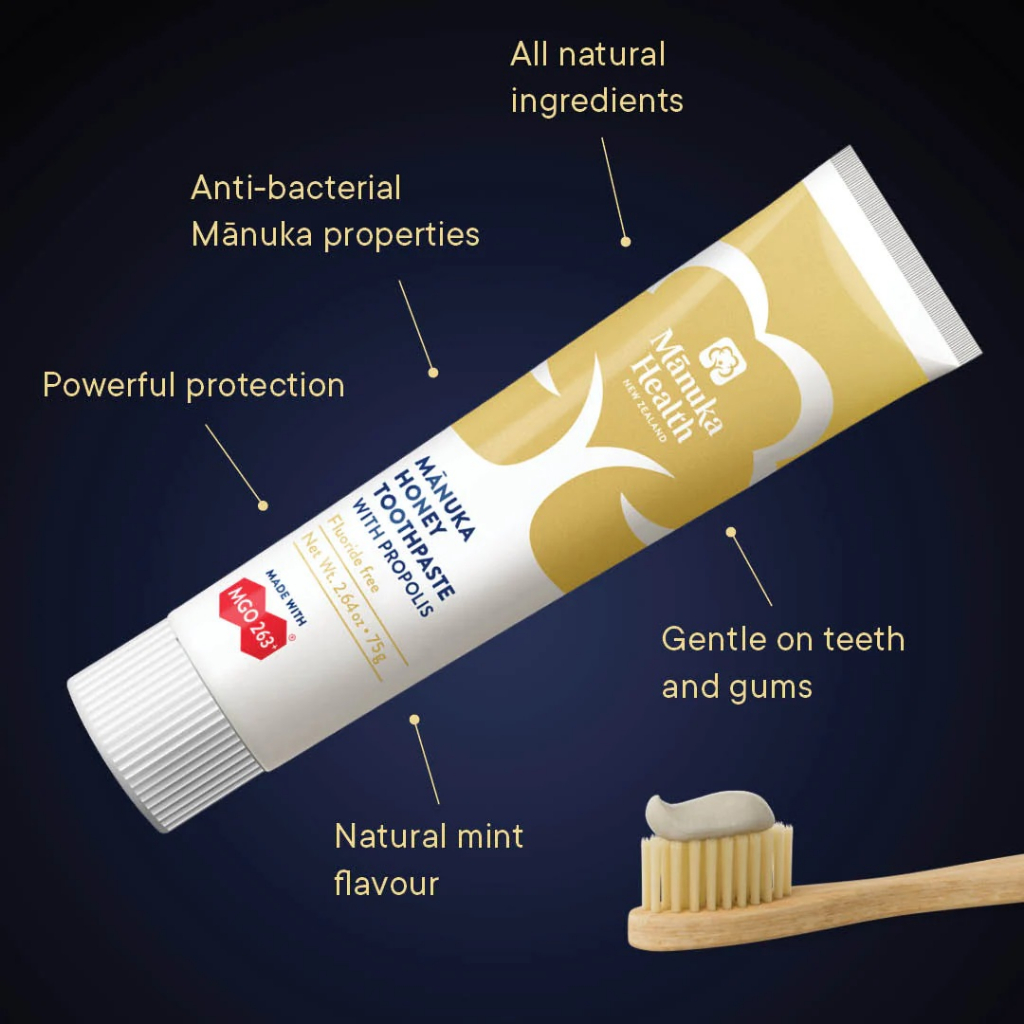 🌸แท้จากนิวซีแลนด์🌸Manuka Health manuka honey toothpaste 75g ยาสีฟันน้ำผึ้งมานูก้า