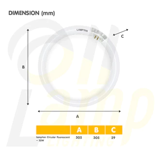 Lamptan หลอดนีออนกลม 32W Circular Fluorescent Lamp แสงเดย์ไลท์ 6500K ขั้วหลอดมาตรฐาน G10q HALO
