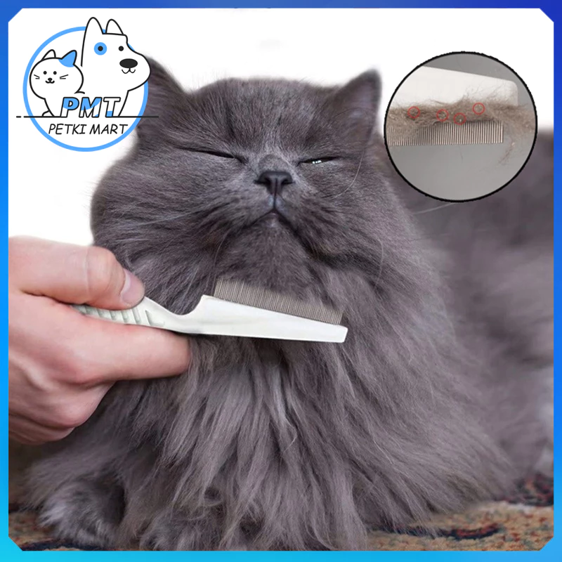 【พร้อมส่ง】PMT หวีแปรงขนสัตว์ แปรงขนสัตว์เลี้ยง ลดการป่วย ป้องกันปรสิต ทำความสะอาดเหา หมัด ยาว 14.5 ซม COD