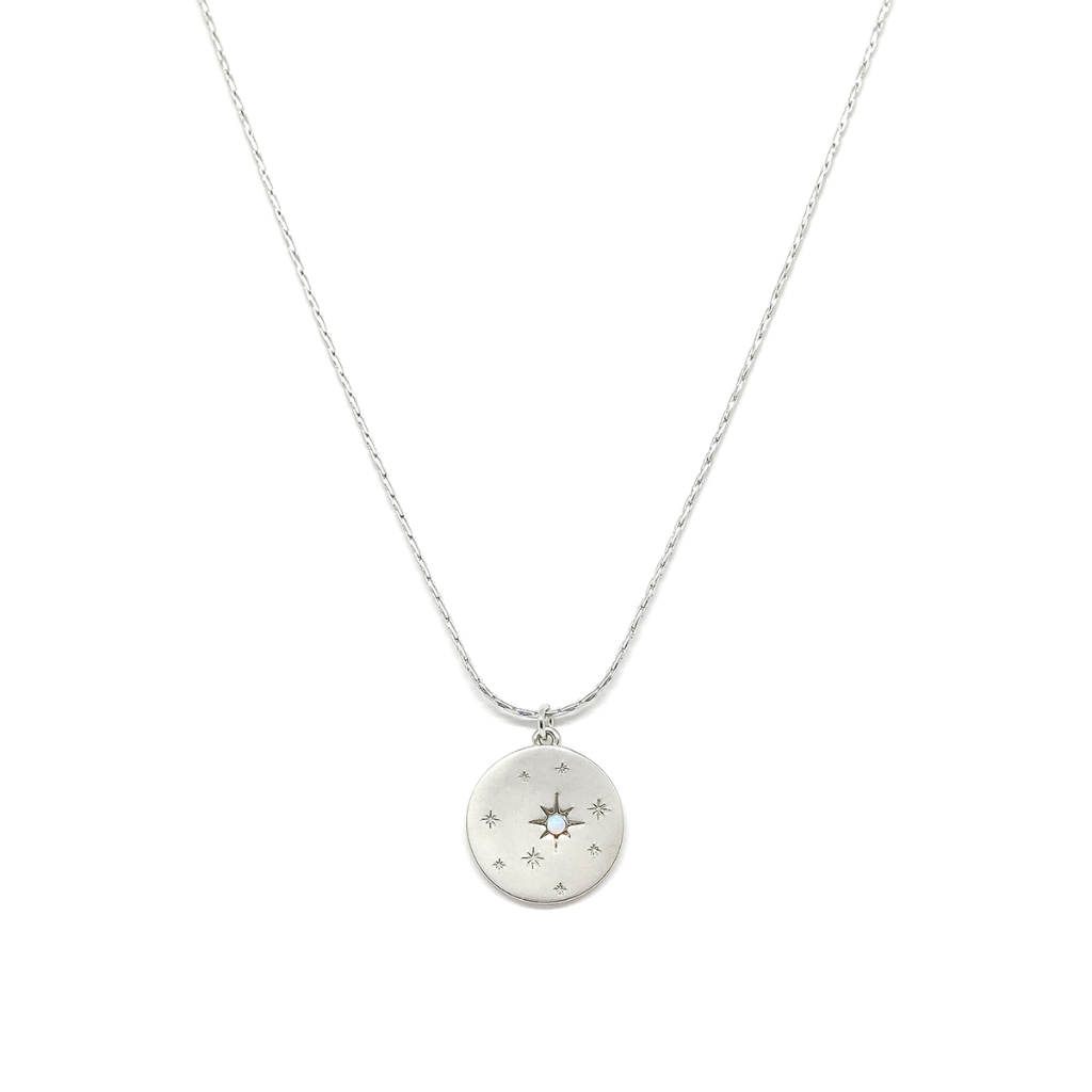 Fyne Fories North Star Necklace ♡ สร้อยคอห้อยจี้ north star coin ประดับ synthetic opal ♡ fynefories