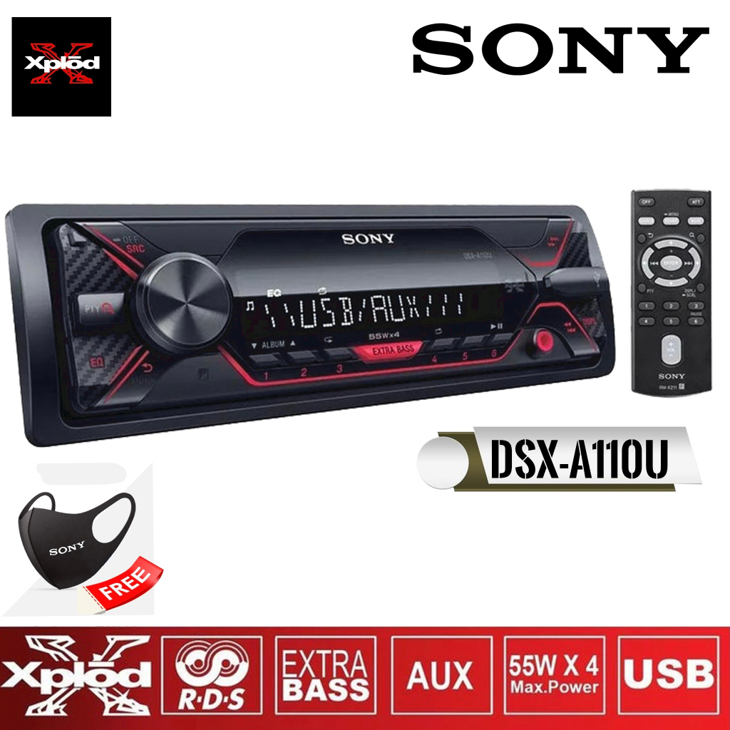 SONY DSX-A110U วิทยุติดรถยนต์ เครื่องเล่นUSB 1DIN FM / USB / AUX (แบบไม่ต้องใช้แผ่น)