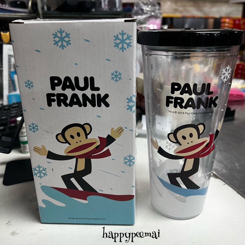 Paul Frank แก้วน้ำพลาสติก 2 ชั้น (แบบใส่หลอด)