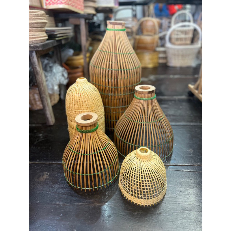 โคมไฟ สุ่มโคมไฟสาน แบบต่างๆ มีหลายขนาดให้เลือก