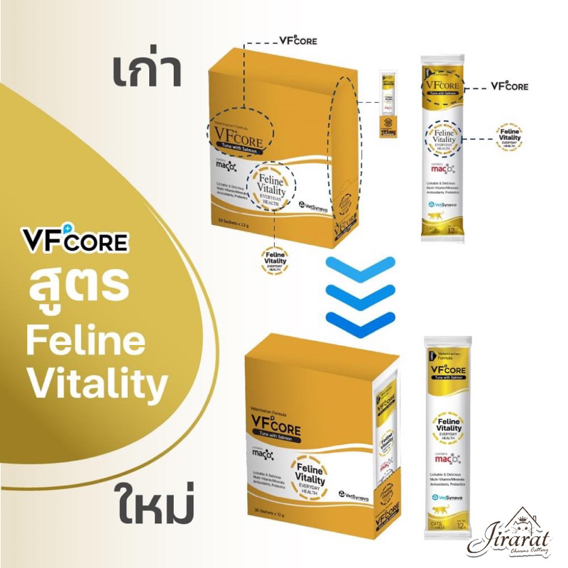 VFcore ซองสีทอง สูตร Feline Vitality วิตามินรวม สำหรับน้องแมว