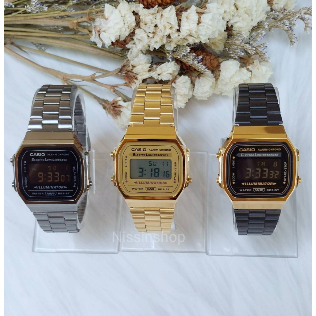 นาฬิกา Casio แท้ รุ่น A168WG-9W , A168WGG-1B ,A168WEGB-1,A168WA-1 นาฬิกาดิจิตอล ของแท้ 100% ประกันศู