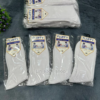 ถุงเท้านักเรียนยาวสีขาว ผ้าไหนลอน 1 แพ็ค6คู 12คู่ Size:5-7ปี 7-9/ 9-12 ผ้าดี นิ่ม ใส่สบาย จ้า