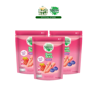 [3 แพ็ก]โดโซะ เบสท์ ไบท์ ข้าวกล้องหอมมะลิอบกรอบ รสมิกซ์เบอร์รี 50 ก. Dozo Best Bite
