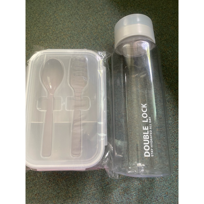 กล่องข้าวพร้อมขวดน้ำ 850ml ขวด1200ml double lock