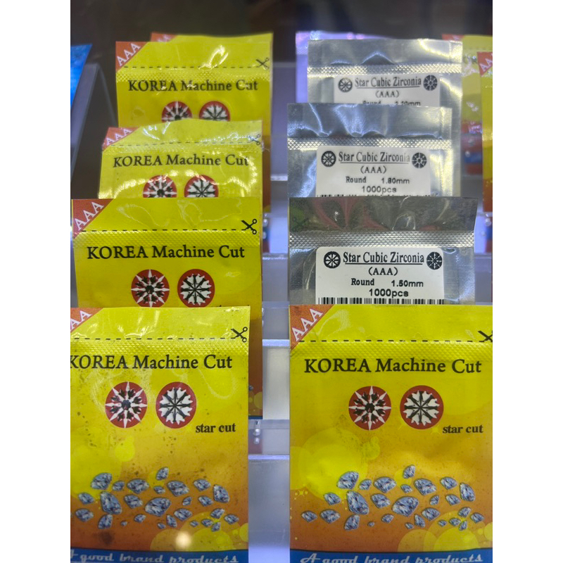 เพชร CZ WHITE **Europe Machine AAA CUT** HEART ARROW ยอดเยี่ยม เครื่องตัด คิวบิก เซอร์โคเนีย รูป กลม สีขาว 1.25 MM 1000p