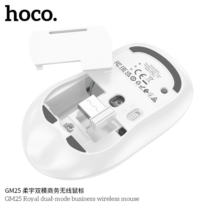 HOCO GM25 เมาส์ไร้สาย เมาส์บลูทูธ Bluetooth mouse Wireless ใช้งานได้เกือบทุกสภาพผิว ของแท้100%