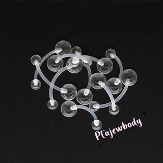 Silicone navel จิวสะดือซิลิโคนใส (เลือกความยาวได้) พร้อมส่งร้านไทย🇹🇭