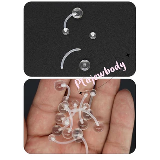 Silicone navel จิวสะดือซิลิโคนใส (เลือกความยาวได้) พร้อมส่งร้านไทย🇹🇭