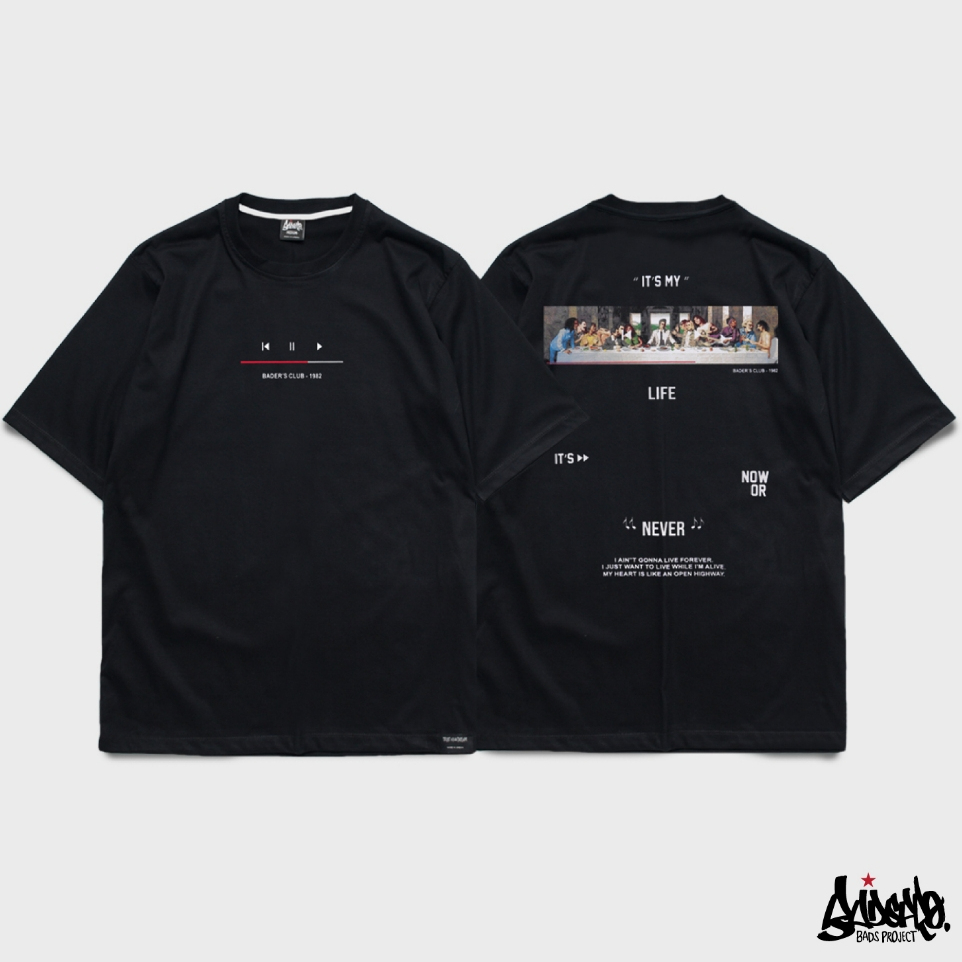 9.9 SALE ® เสื้อ Oversize Long รุ่น Rockstar สีดำ ขาว แนวสตรีท ผู้ชาย M L / Ols