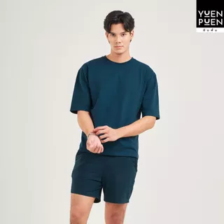 YuenPuen เสื้อยืด Oversize สีกรมท่า ยืนพื้น ไม่ยืด ไม่ย้วย เสื้อสีพื้น เสื้อโอเวอร์ไซส์ ผ้านุ่ม