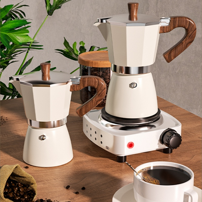 150ML หม้อกาแฟหนา, หม้อแปดเหลี่ยมยุโรป หม้อสกัดเย็น, เครื่องชงกาแฟ，เครื่องชงกาแฟตั้งแคมป์กลางแจ้ง