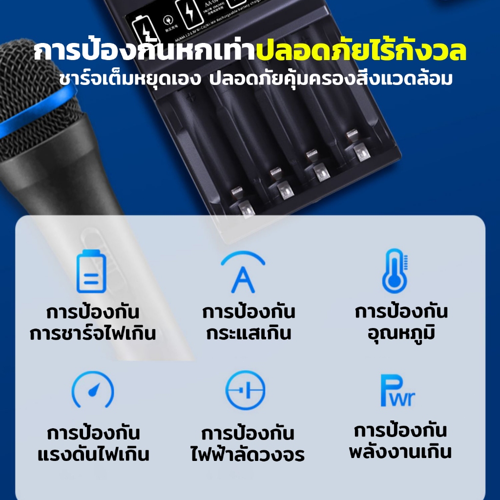 🔋ปลอดภัย มั่นคง🔋ชุด4 ก้อน+ ที่ชาร์จ 3800mA NiMH ถ่านชาร์จ aaa aa ถ่าน แบตเตอรี่ แท้ rechargeable Battery