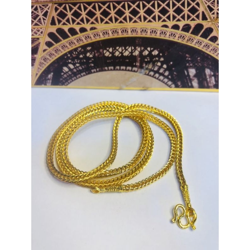 J01สร้อยคอสี่เสาเบาหนักประมาณ1บาท แถมฟรีตะขอเพิ่ม1ชิ้น ใส่ทนใส่นาน ใส่อาบน้ำได้