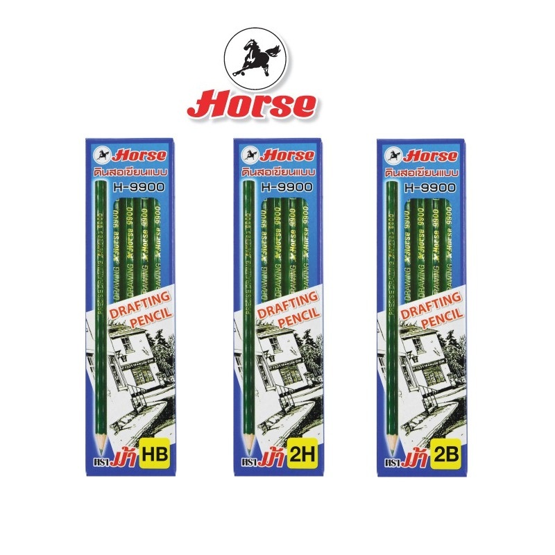 HORSE ตราม้า ดินสอวาดเขียน H9900    บรรจุ 12 แท่ง/กล่อง
