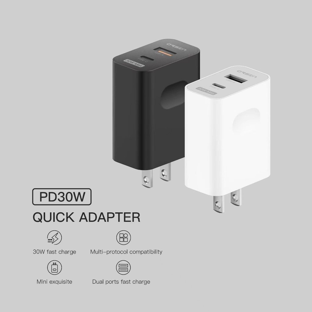 Orsen by Eloop C15 หัวชาร์จเร็ว PD 30W | QC 22.5W 2 Port USB Type C Adapter Fast Charge