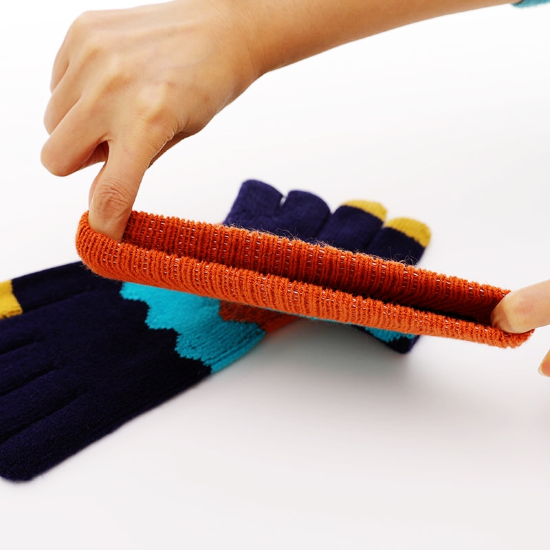 ถุงมือกันหนาว ถุงมือไหมพรมลายไอติม ทัชสกรีนมือถือได้ ใส่ได้ทั้งชายและหญิง - รูปที่ 6