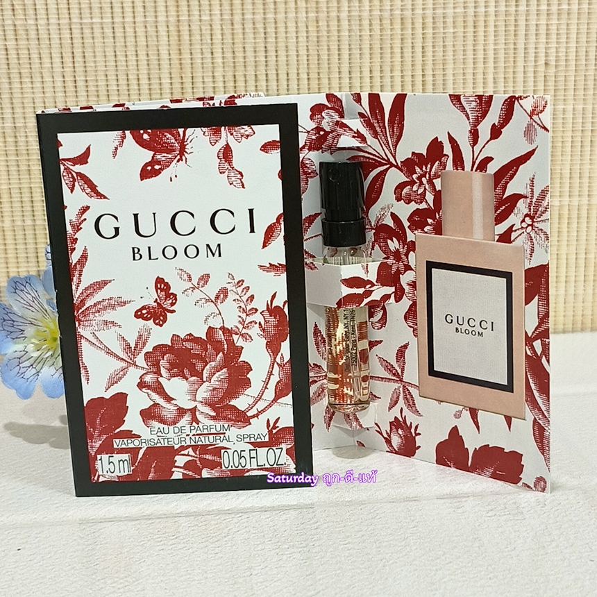 กลิ่นหอมเป็นธรรมชาติ คล้ายแป้งอ่อนๆ น้ำหอม Gucci Bloom Eau De Parfum ขนาดทดลอง 1.5 ml. ของแท้ 100%