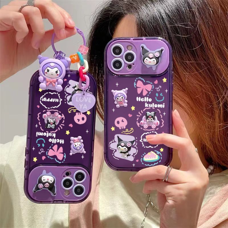 เคส มีกระจกตั้งได้ ลาย คุโรมิ สำหรับ iPhone 14 Pro Max 13 13pro max 12 12pro max i11 กันกระแทก For ไอโฟน14 14pro max
