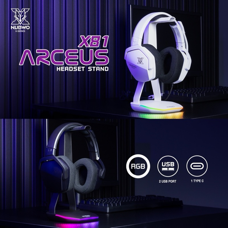 ขาตั้งหูฟัง NUBWO X81 ARCEUS Headset Stand มีไฟ RGB🌈เพิ่มความเท่ให้กับโต๊ะ ใช้งานง่าย ของแท้รับประกันสินค้า 2 ปี