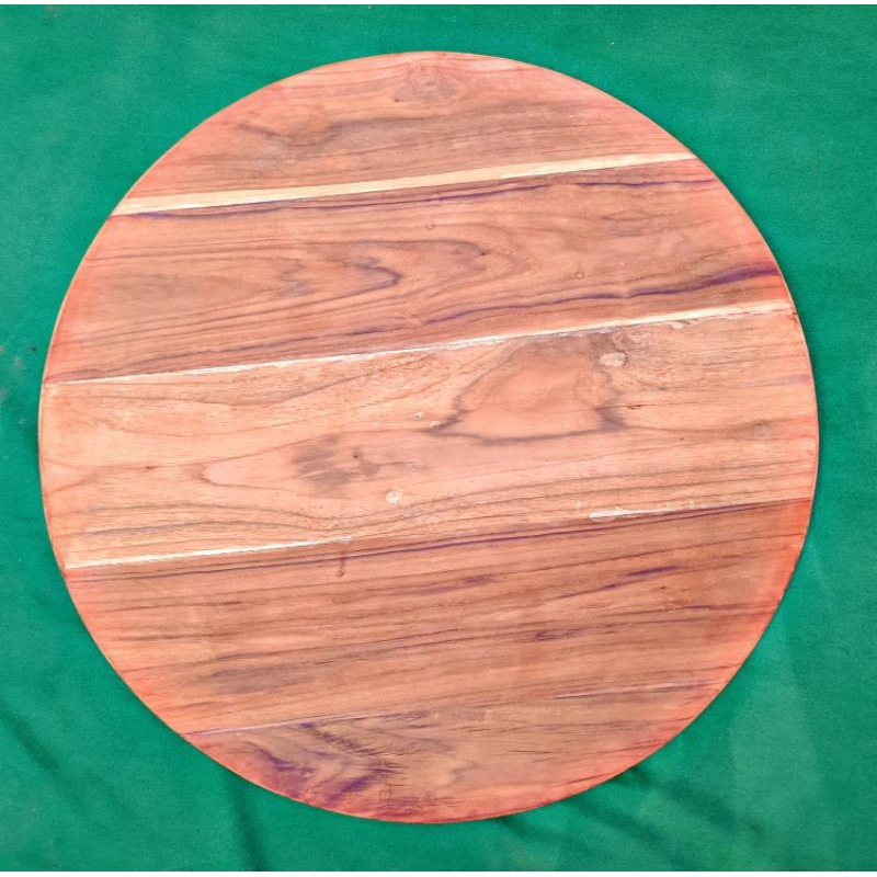 ไม้แผ่นกลม แผ่นกลมไม้สัก ไม้แผ่นกลมประสาน ไม้หน้าโต๊ะ นักประดิษฐ์DIYทำโต๊ะ ขนาด50-60-80 ซม. หนา 1.4 ซม.
