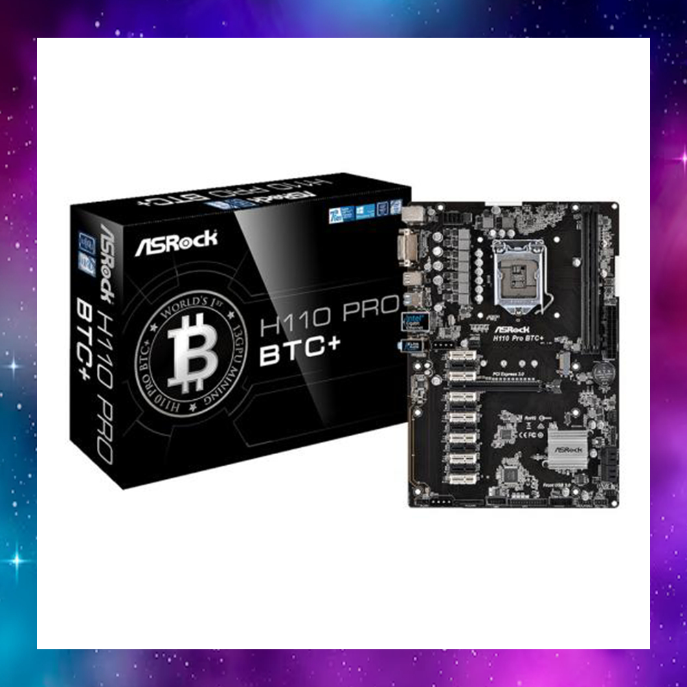 MAINBOARD (เมนบอร์ด) 1151 ASROCK H110 PRO BTC+ GEN6-7 ใช้งานปกติ