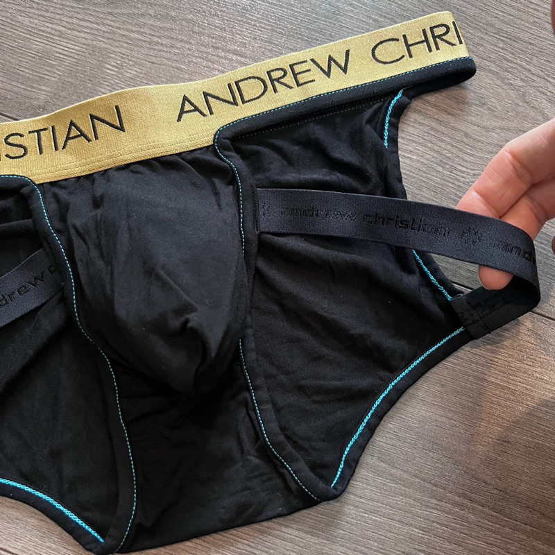 Andrew Christian กางเกงในชาย ดำขอบทอง (มือ1 XS,S,L,XL)