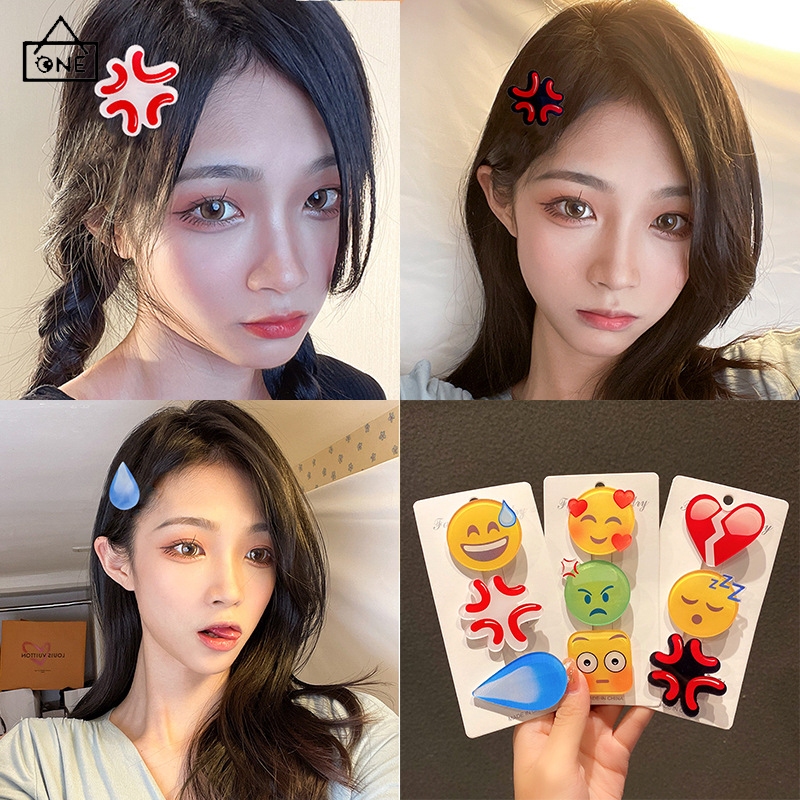 COD❤️กิ๊บติดผมอิโมจิรูปหยดน้ําอะคริลิคความคิดสร้างสรรค์ปากเป็ดคลิปด้านข้างน่ารักสำหรับผู้หญิงเครื่องประดับผม-a.one