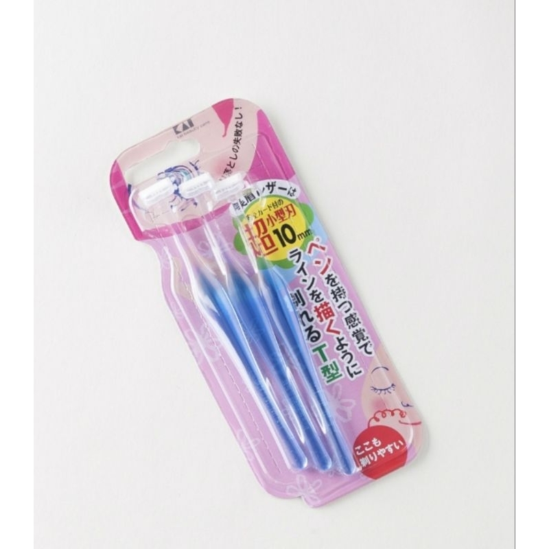 มีดโกนคิ้ว กันคิ้ว ใช้ง่าย KAI ญี่ปุ่น Petite Mini-T Grooming for eyebrow Safety Razors 3 ชิ้น