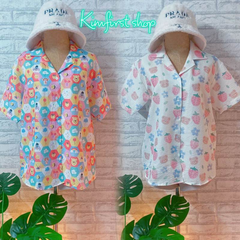 เสื้อคอปกลายสุดน่ารักอก44-46
