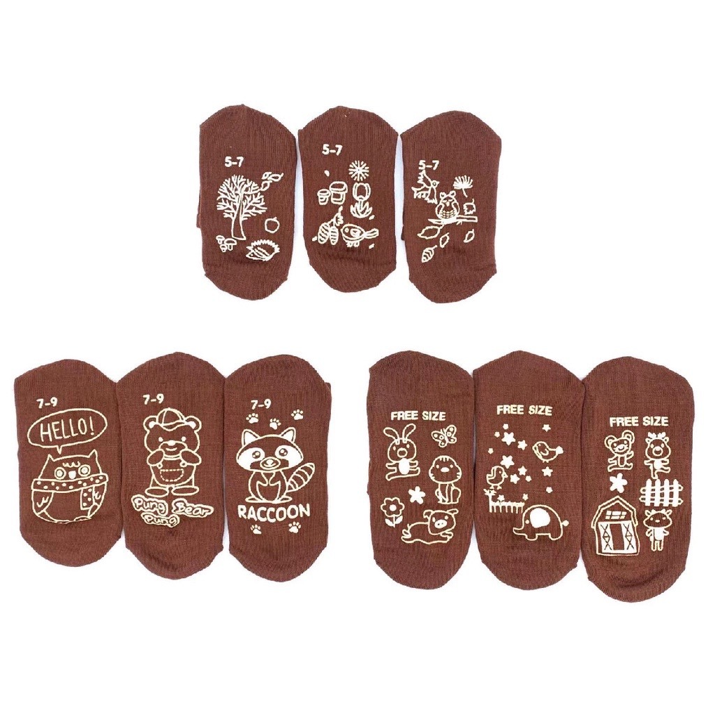 12 คู่ ยกโหล ถุงเท้านักเรียน มียางกันลื่น มี5ไซส์ให้เลือก ถุงเท้าสีขาวพื้นเทา สีน้ำตาล - รูปที่ 5