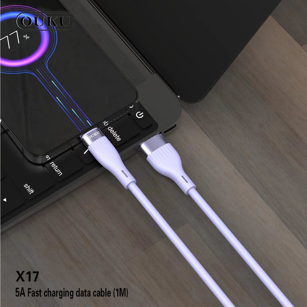 NEW!! OUKU X17 สายชาร์จรุ่นใหม่ 5A output Fast charge สายแข็งแรง สำหรับ Micro/Type-C/IOS สะดวกพกพาง่าย มีประกัน