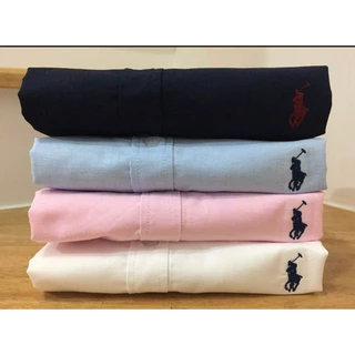 เชิ้ตแขนยาวปักม้าเล็กได้ใส่ได้ชายและหญิงผ้าOxfordสีไม่ตก