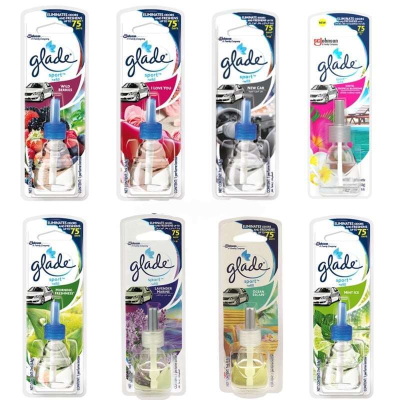 (((รีฟิลขวดเติม))Glade เกลด สปอร์ต รีฟิล ผลิตภัณฑ์ปรับอากาศ ในรถยนต์ 7 มล.