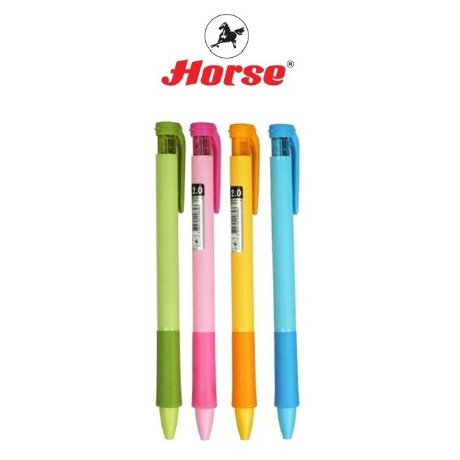 Horse (ตราม้า) ดินสอกด ขนาดไส้ 2.0 มม.2B H-396   คละสี  จำนวน 1 แท่ง