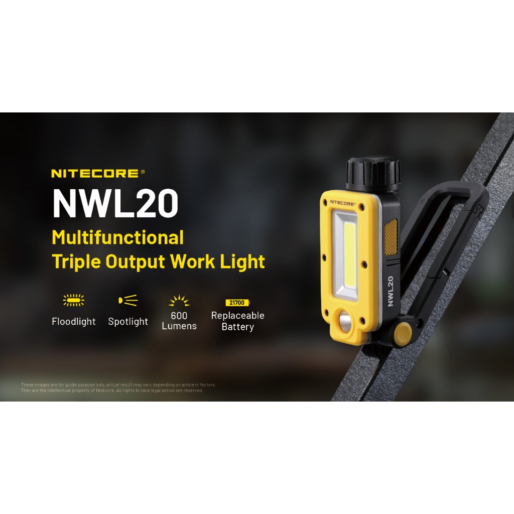Nitecore NWL20 โคมไฟฉายอเนกประสงค์เพื่องานซ่อมบำรุง ไซด์งาน โรงรถ  (ประกันศูนย์ไทย 3 ปี)