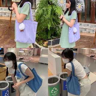 [พร้อมส่ง] sew.sister กระเป๋าผ้าลูกฟูก ผลิตเองในไทย made in Thailand กระเป๋าไปเรียน ใส่เอสี่ได้ จุได้เยอะแข็งแรง