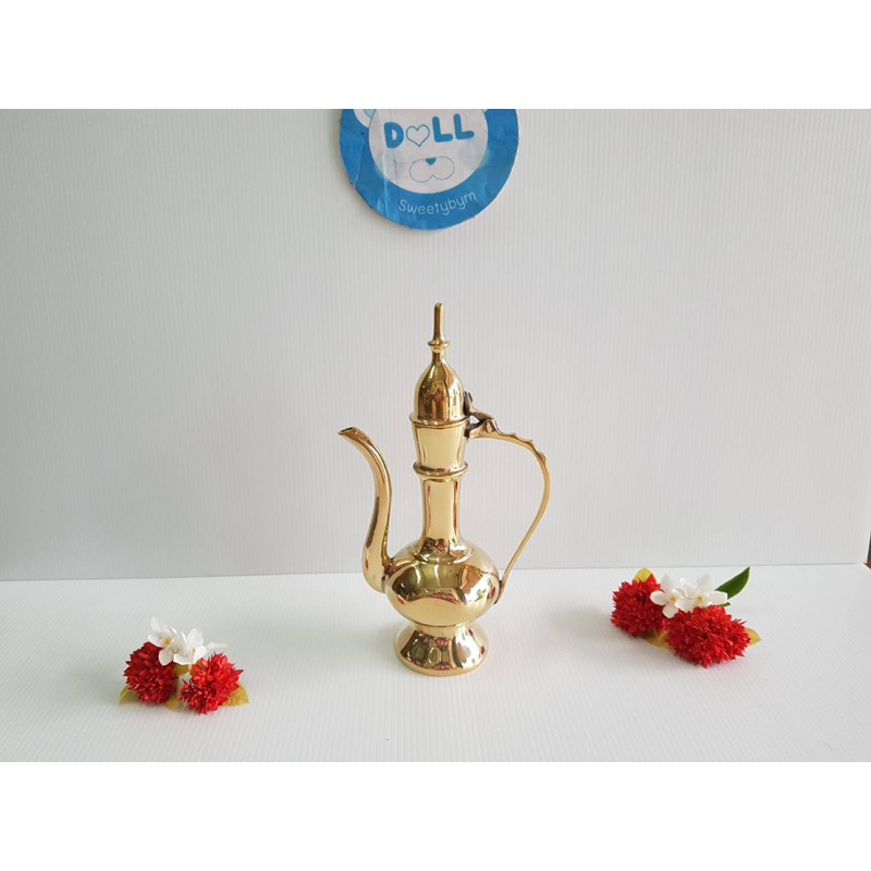 BrassByfa *F1318 กาอินเดียกาน้ำชาทรงอินเดีย  ขนาด8 นิ้ว+