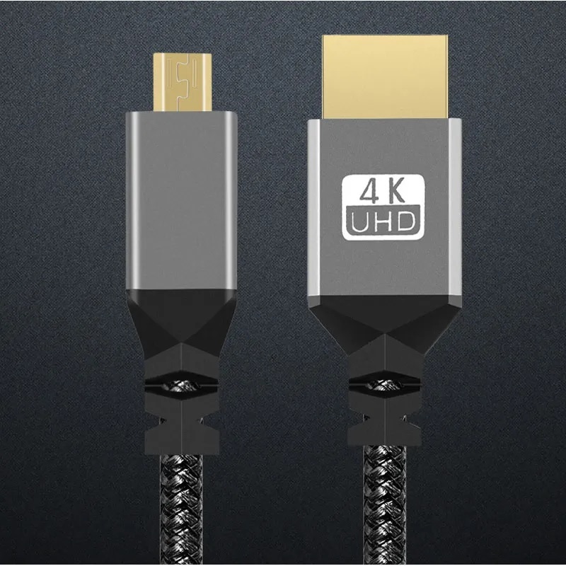 สาย Micro HDMI to HDMI Compatible Cable 4K/60H Micro HD to HDI Cable Male to Male For GoPro Sony Projector 30cm