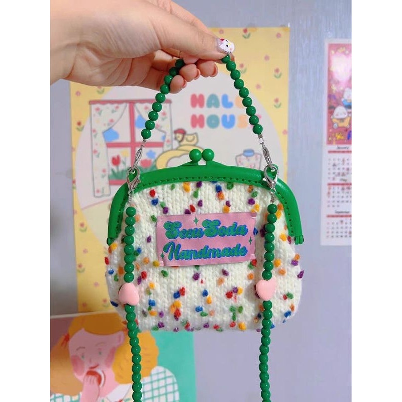[ลดเพิ่ม15% ใส่โค้ด MENAW3 เฉพาะ13-15มี.ค.66] พร้อมส่ง meen mini bag กระเป๋าไหมพรม