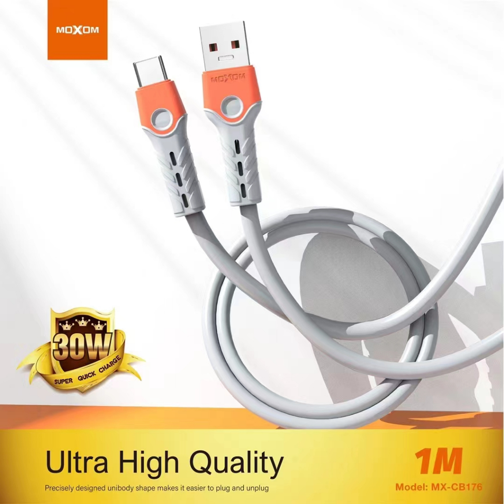 มาใหม่!!USB สายชาร์จชาร์จเร็ว รุ่น MX-CB176  ยาว1เมตร สายชาร์จ กำลังไฟชาร์จ 30Wสายชาร์จหนาการ ส่งข้อมูลเสถียร มีประสิทธิ
