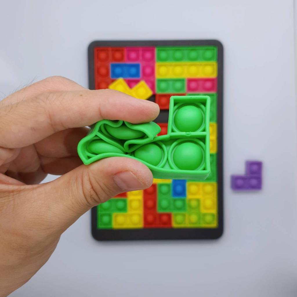 🔥ส่งไว🔥 ของเล่น Pop It ตัวต่อจิ๊กซอว์ Tetris Bubble Fidget Block Puzzle สัมผัสนุ่ม กดได้ ไม่บาดมือ ของเล่นเสริมทักษะ - รูปที่ 5
