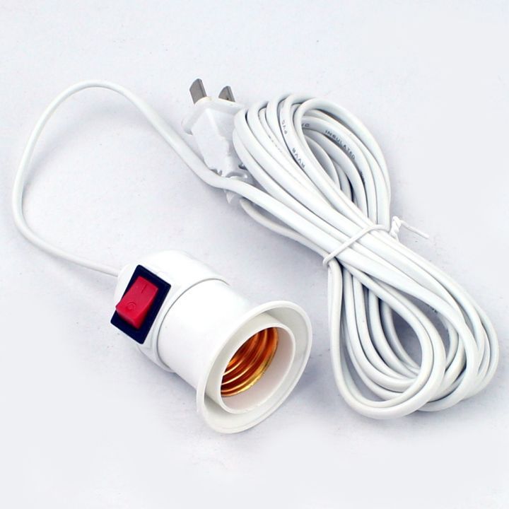 ขั้วหลอดไฟพร้อมสายสำเร็จรูป สีขาว 5เมตร รุ่น B ขั้วห้อย E27 ขั้วห้อยพร้อมสายไฟ ขั้วห้อยสำเร็จ สายไฟสองชั้น ทนทาน ปลอดภัย