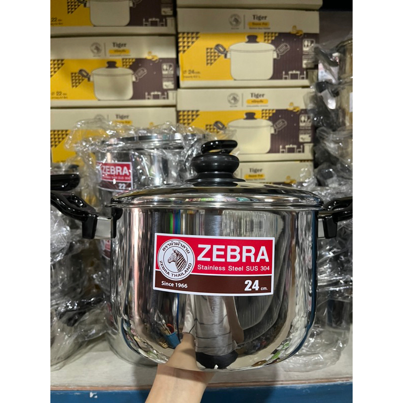 หม้อหุงต้มหัวม้าลาย Tiger 24 ซม. ZEBRA Tiger Sauce Pot 24 cm.