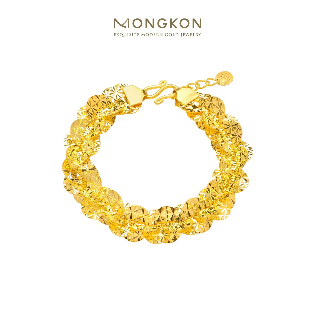 Mongkon Gold ทองคำแท้บริสุทธิ์สูง 96.5% สร้อยข้อมือ Twist Shine 2 บาท