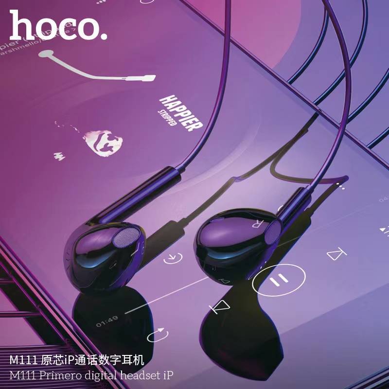 Hoco M111 หูฟัง iOS ไม่ต้องต่อบลูทูธ ไมค์ในตัว มีปุ่มคอนโทรล เพิ่ม-ลดเสียง รับสาย เล่นเพลง