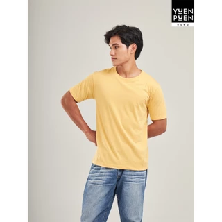 YuenPuen เสื้อยืดคอกลม สีมัสตาร์ด ยืนพื้น ไม่ยืดไม่ย้วย เสื้อสีพื้น ผ้าCotton ผสม Polyester ผ้านุ่ม